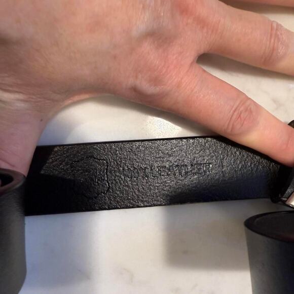 NWT AYLI As You Like It Black Leather Belt - Picture 5 of 5